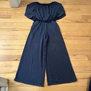 Free People Navy Wide Leg Jumpsuit